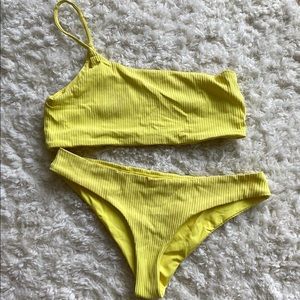yellow set from shore